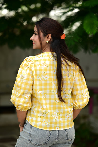 Mango gingham top