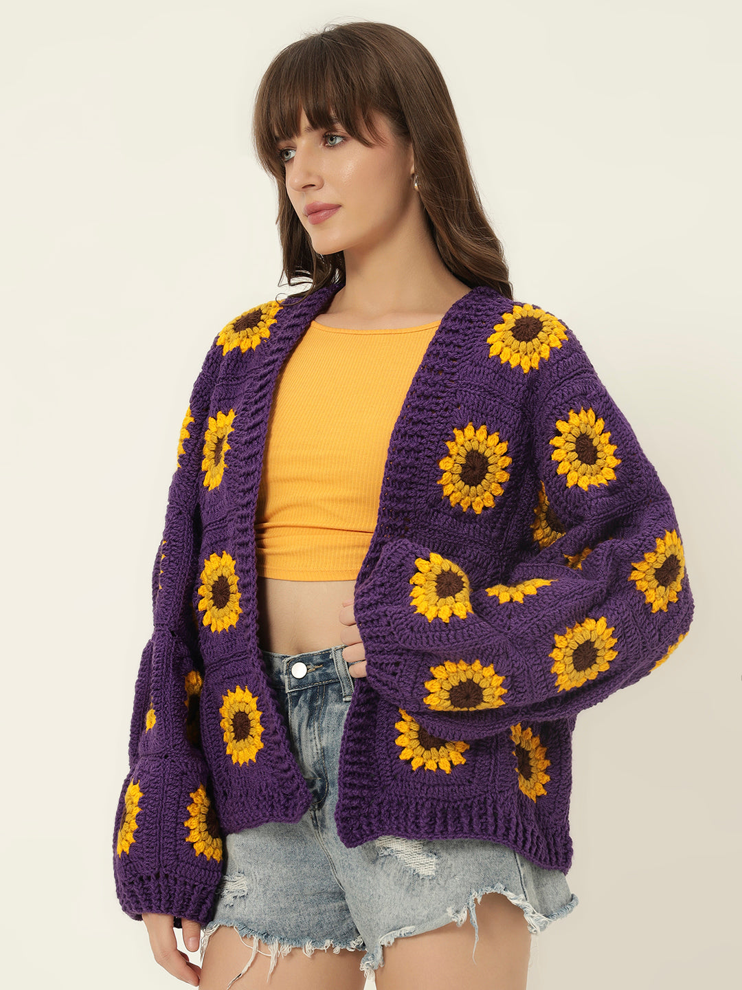 Rosemary Picnic Cardigan - Dark Purple