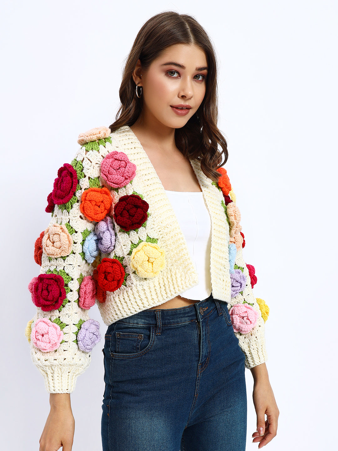 Multicoloured Rose Garden Cardigan