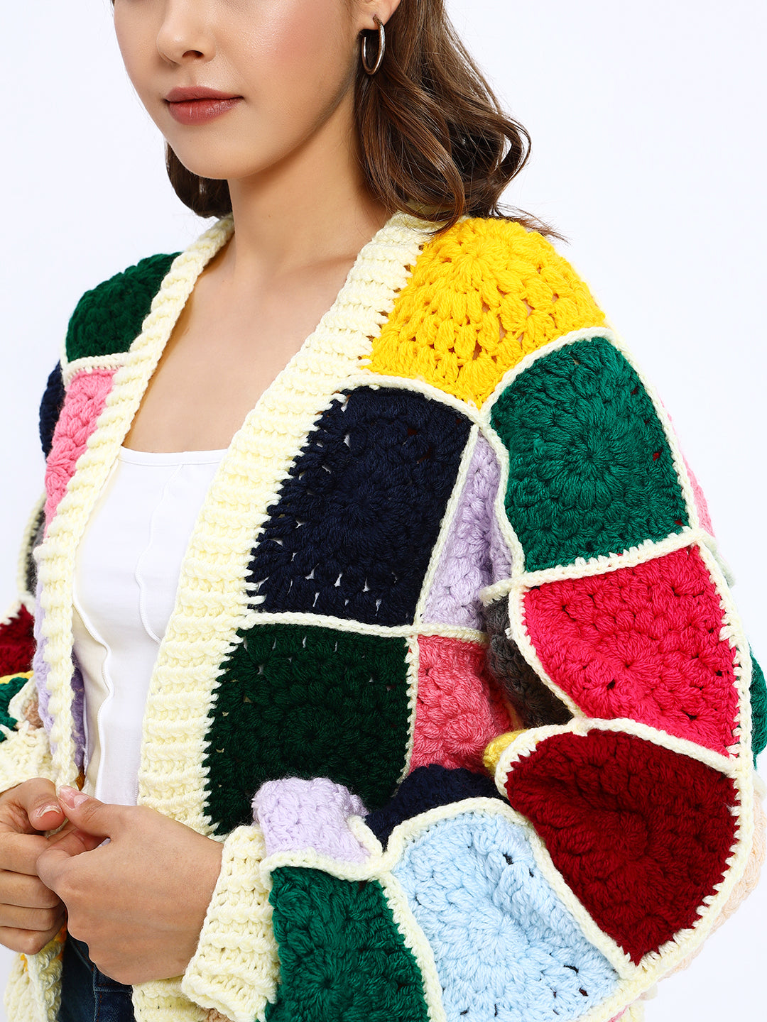 Multicoloured Patch Cardigan