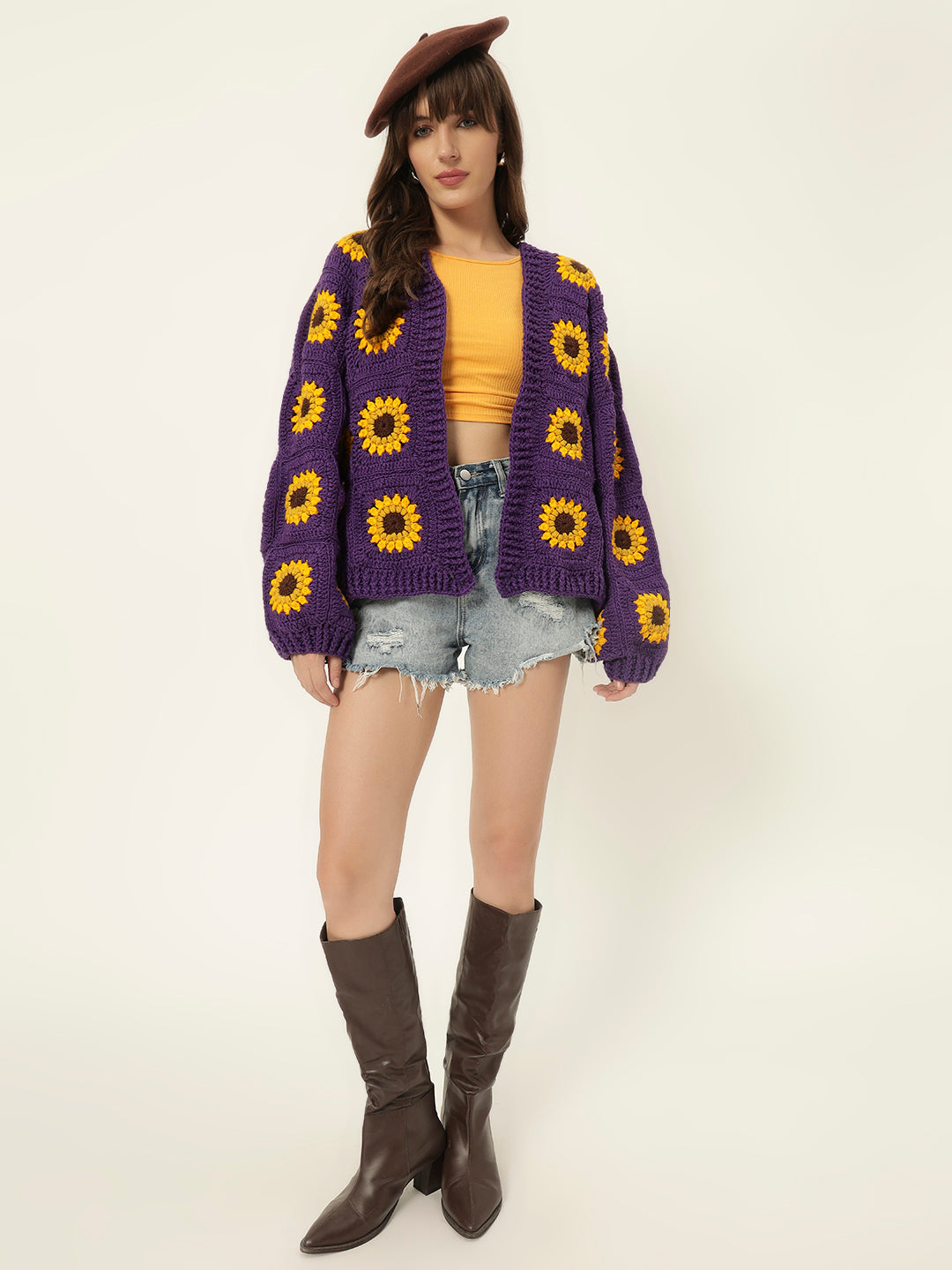 Rosemary Picnic Cardigan - Dark Purple