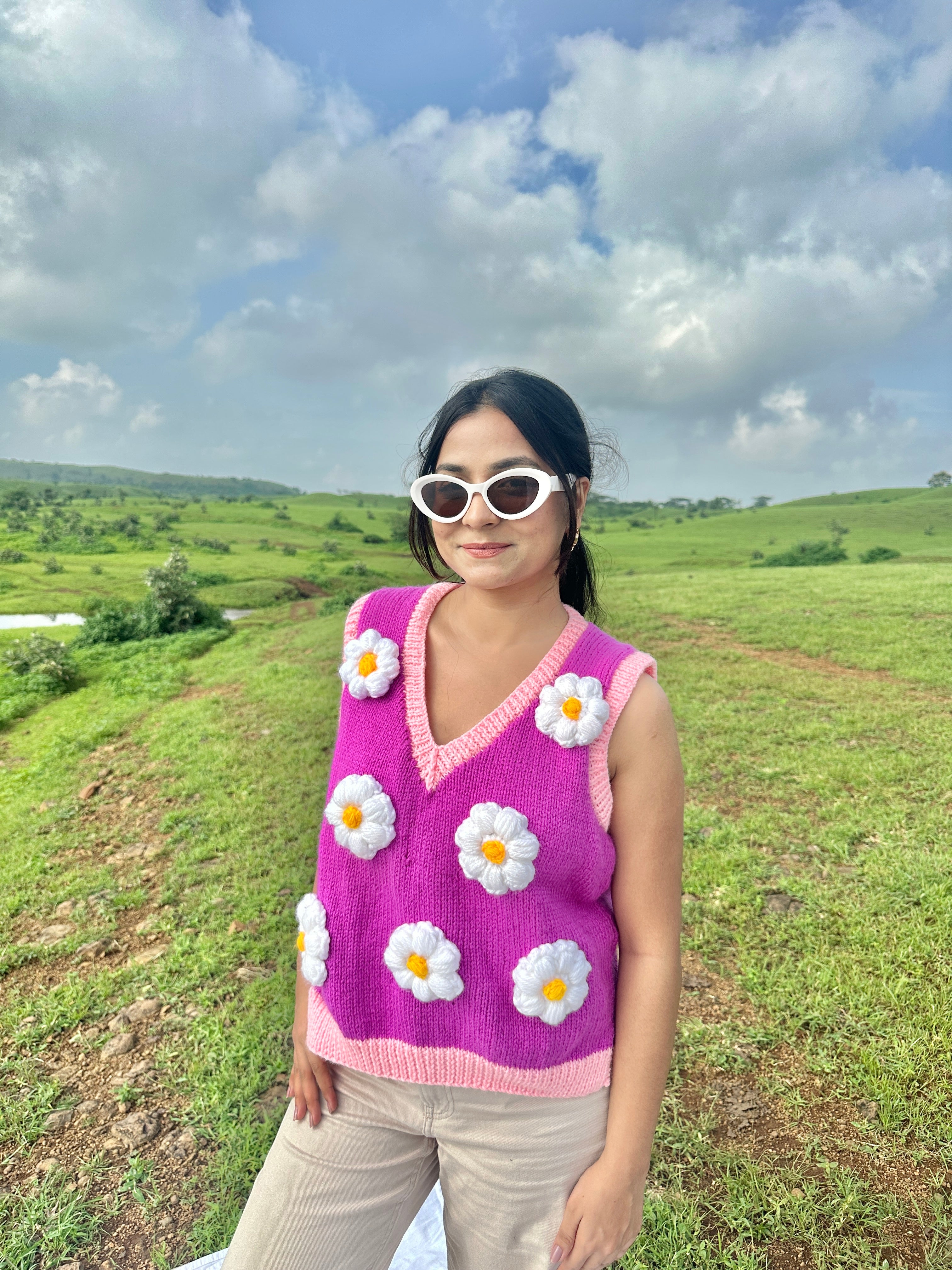 Pink Daisy Vest