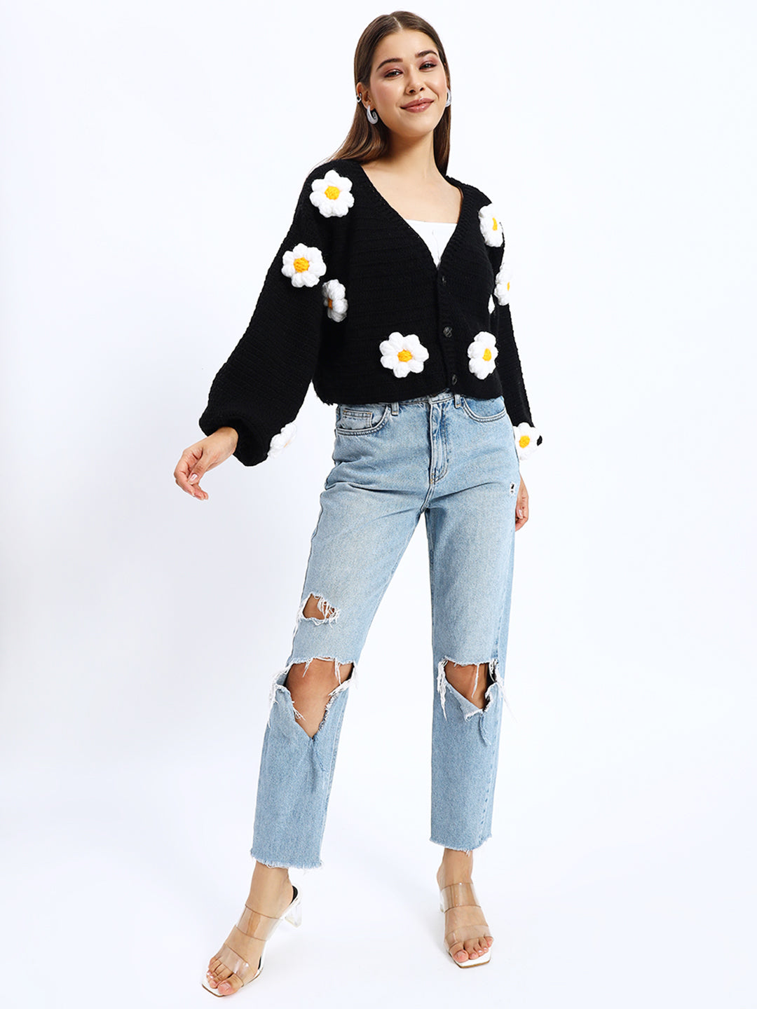 Black Yellow Daisy 🌼 Cardigan