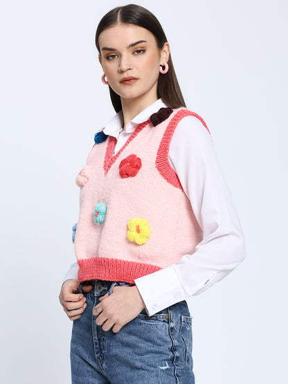 Peach Daisy Vest