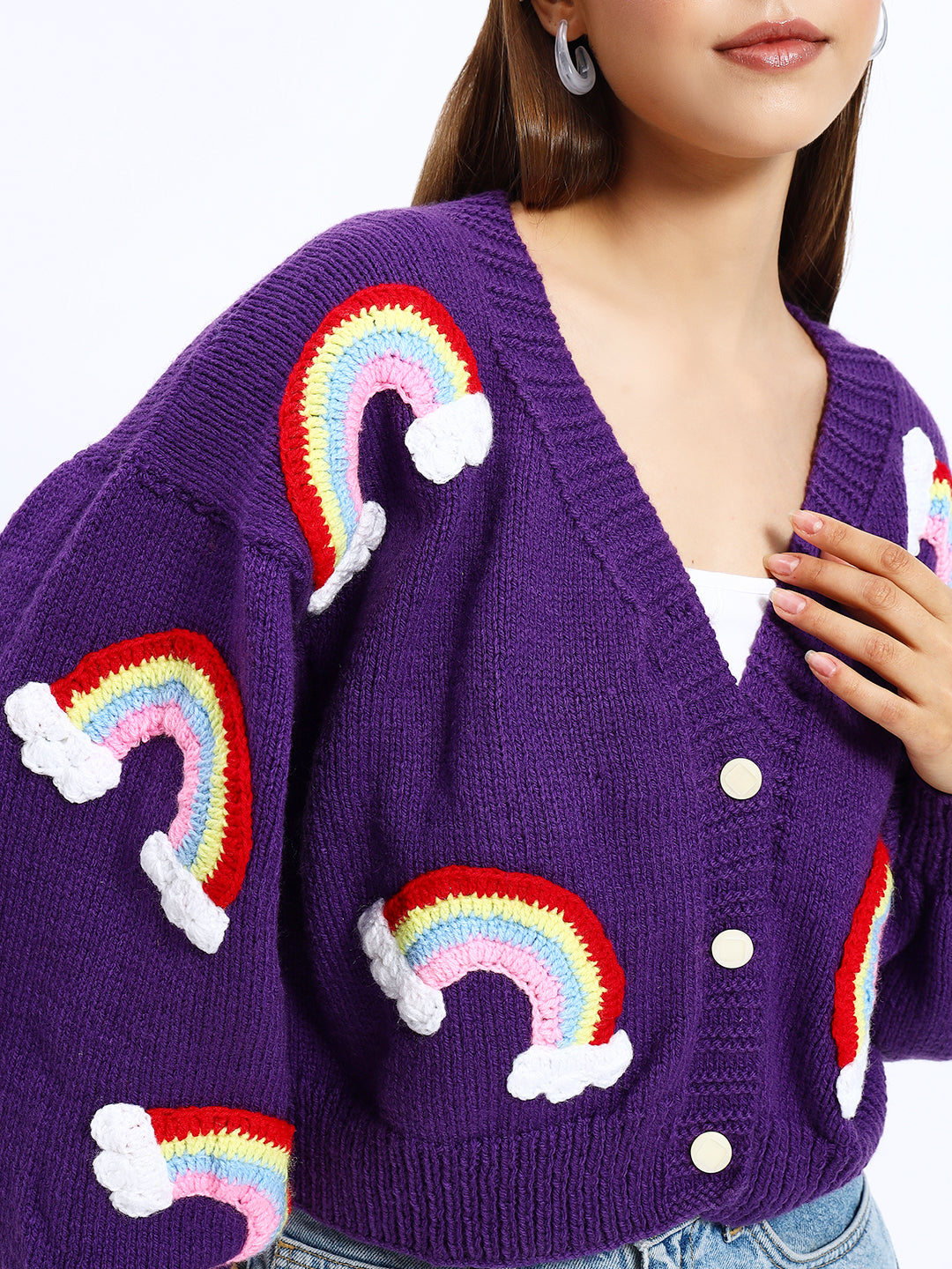 Rainbow Purple Cardigan