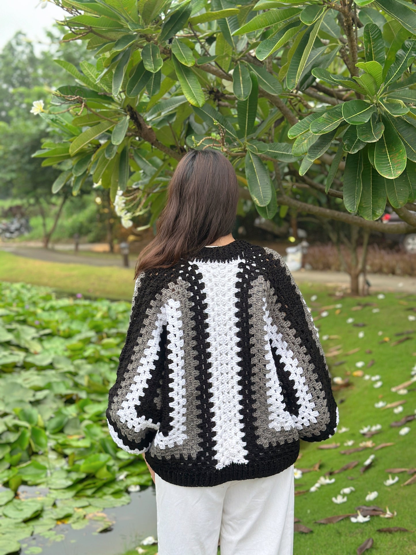 Artie Bohemian Handmade Cardigan - Black Grey