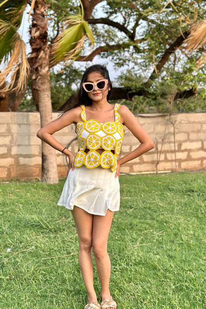 Lemon Crochet Top