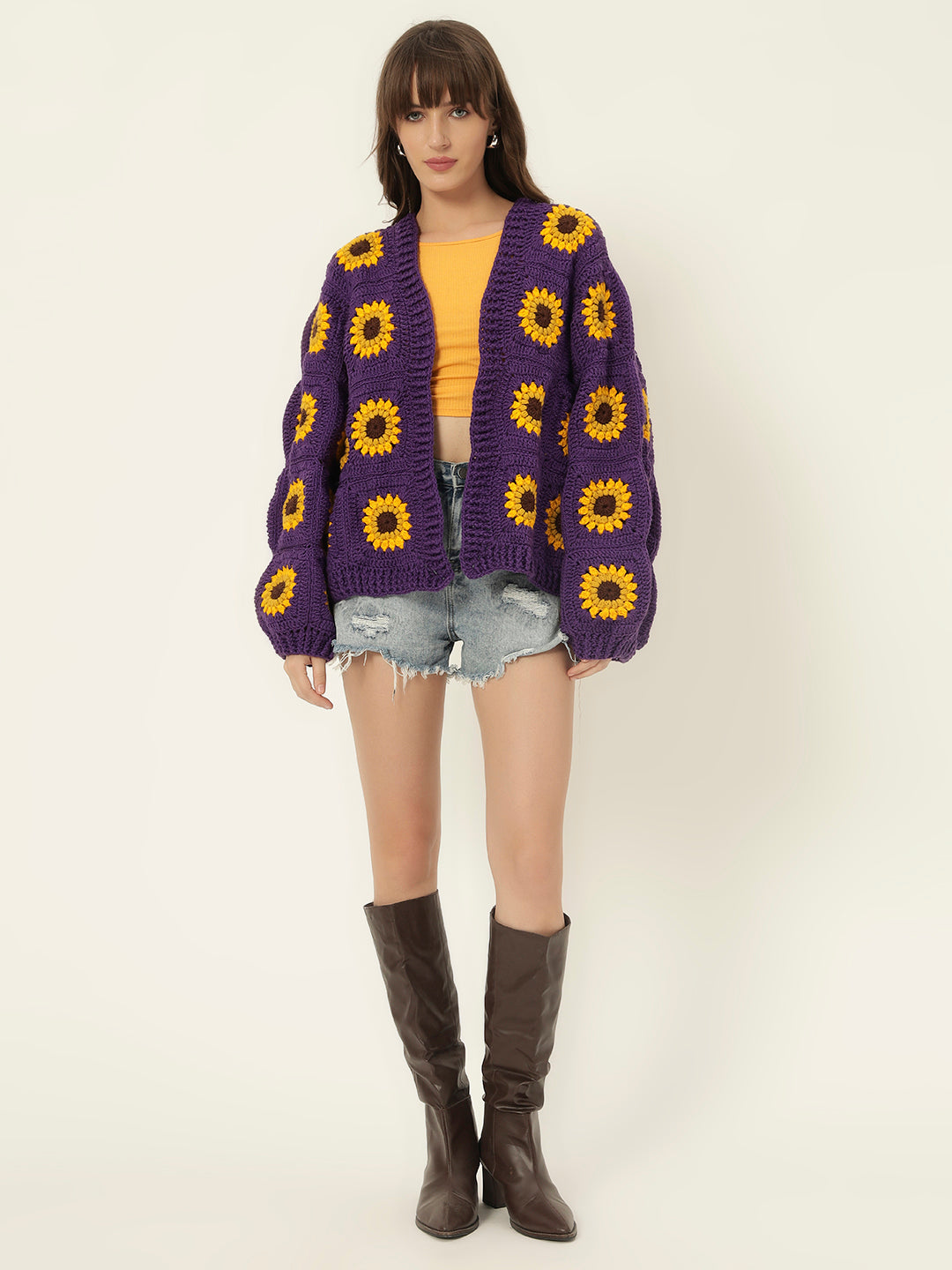 Rosemary Picnic Cardigan - Dark Purple
