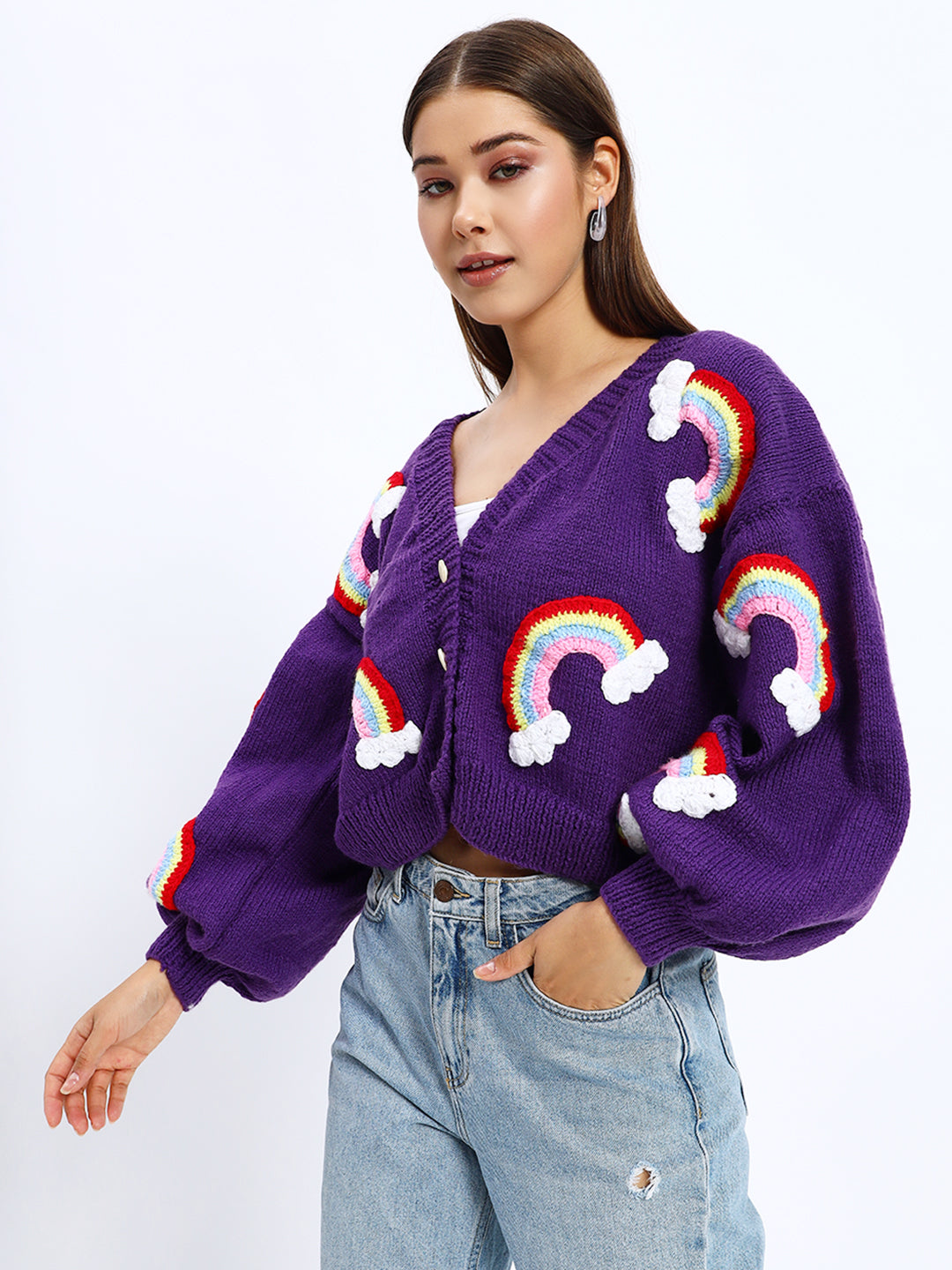 Rainbow Purple Cardigan