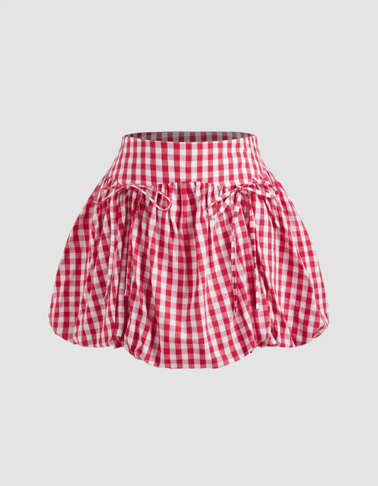 Gingham ballon Skirt