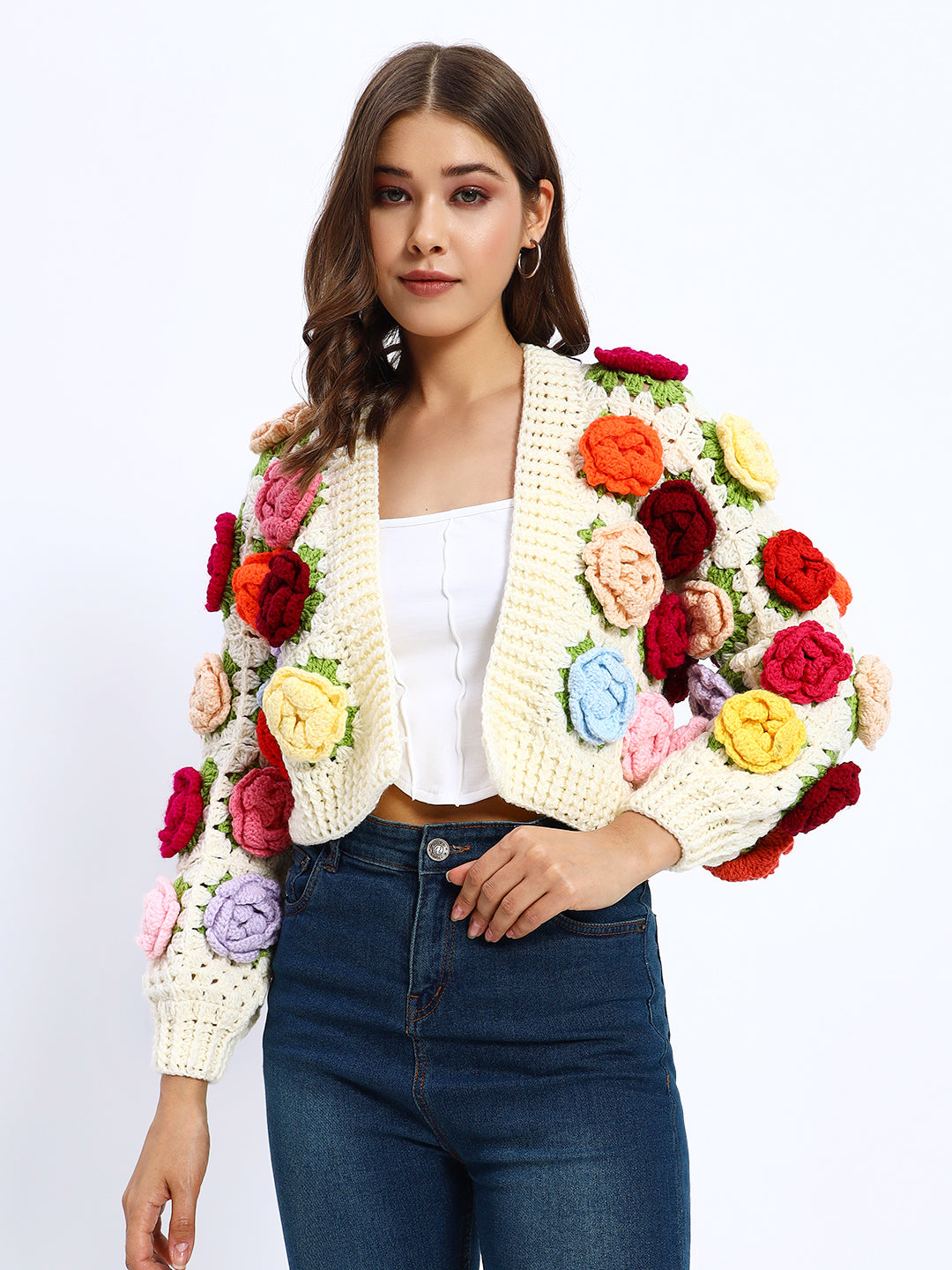 Multicoloured Rose Garden Cardigan