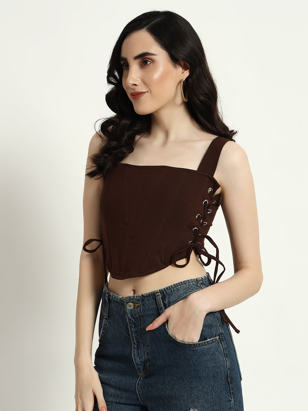 Coffee Side Knot Corset