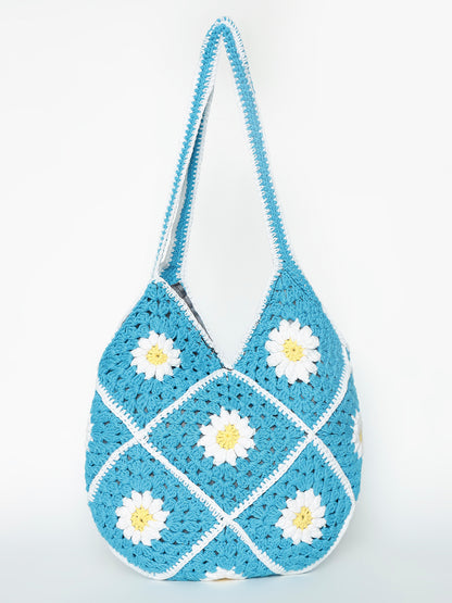 Lina Crochet Handmade Handbag - BlueWhite