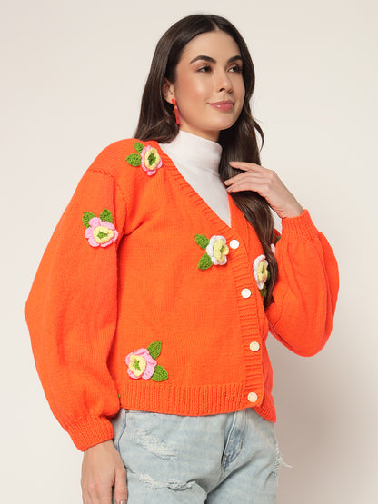 Sarah Orange Cardigan