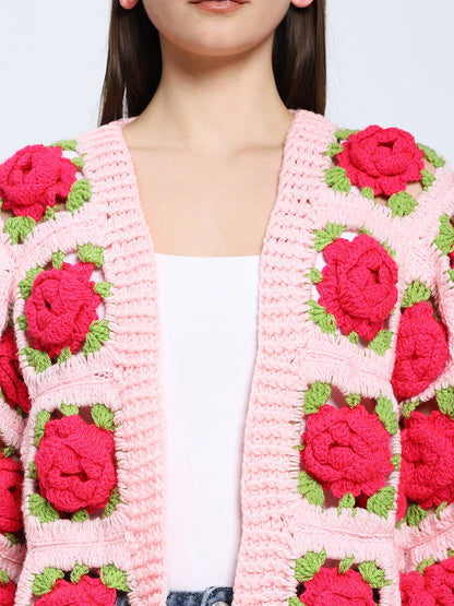 Baby Señorita Rose Bouquet Cardigan