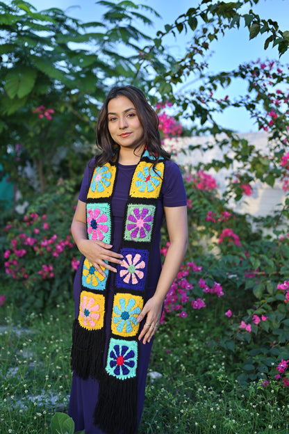 Baku Floral Cardigan with Scarf