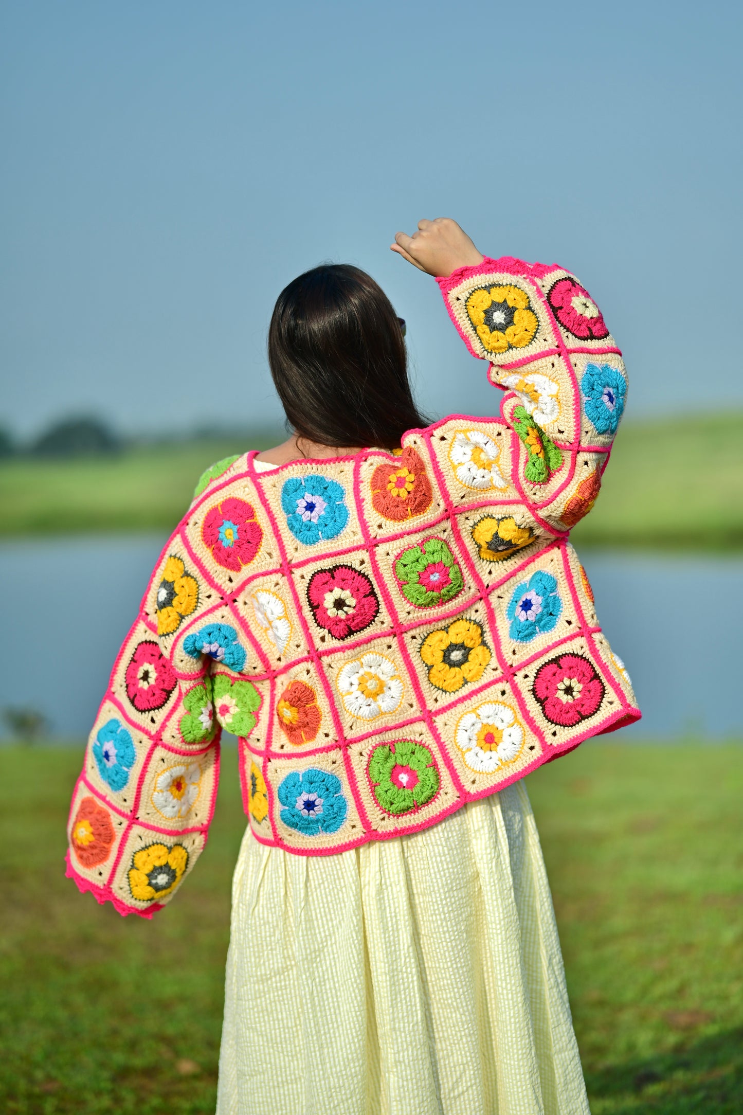 Blair Patch Handmade Cardigan - Multicolour