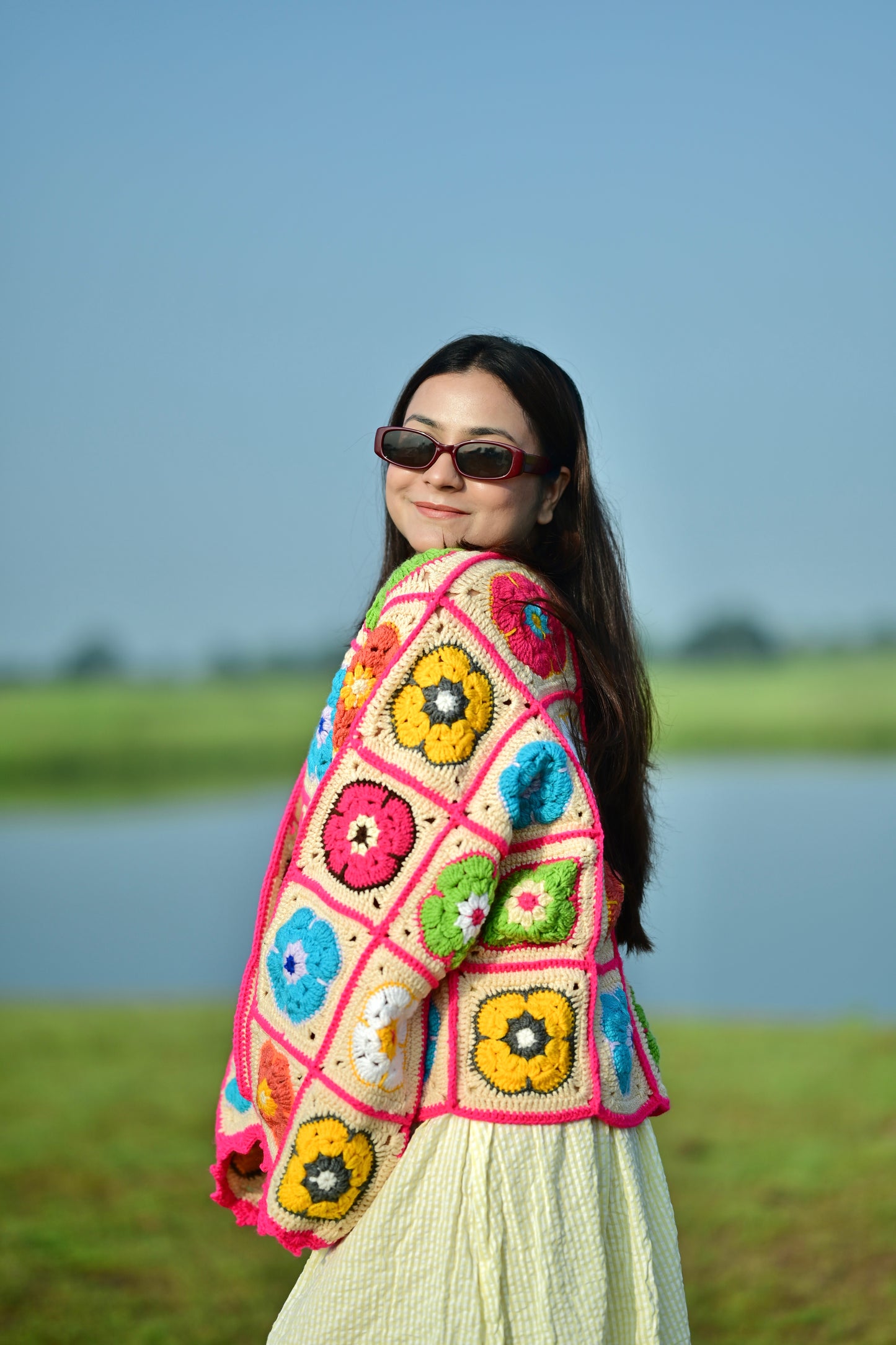 Blair Patch Handmade Cardigan - Multicolour