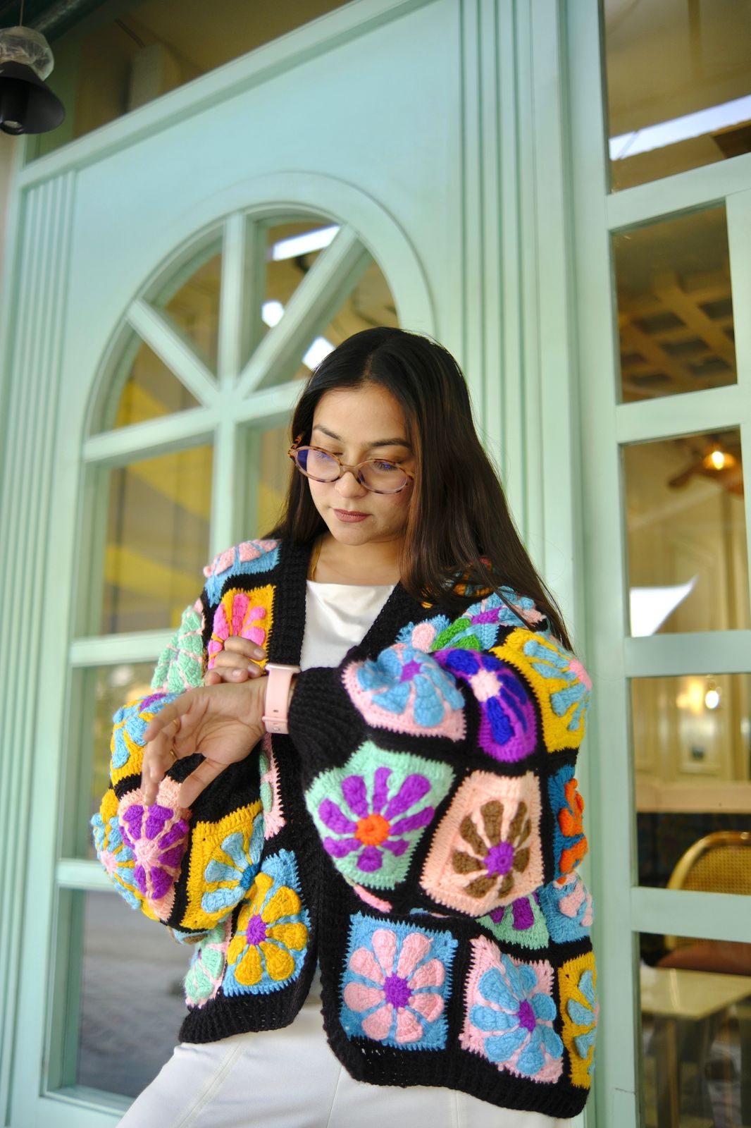 Black Flora Cardigan