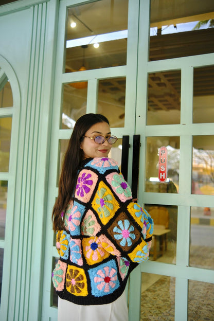 Black Flora Cardigan