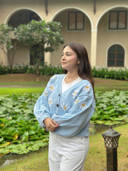 Blue Cozy Cuddle Handmade Cardigan