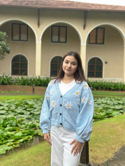 Blue Cozy Cuddle Handmade Cardigan