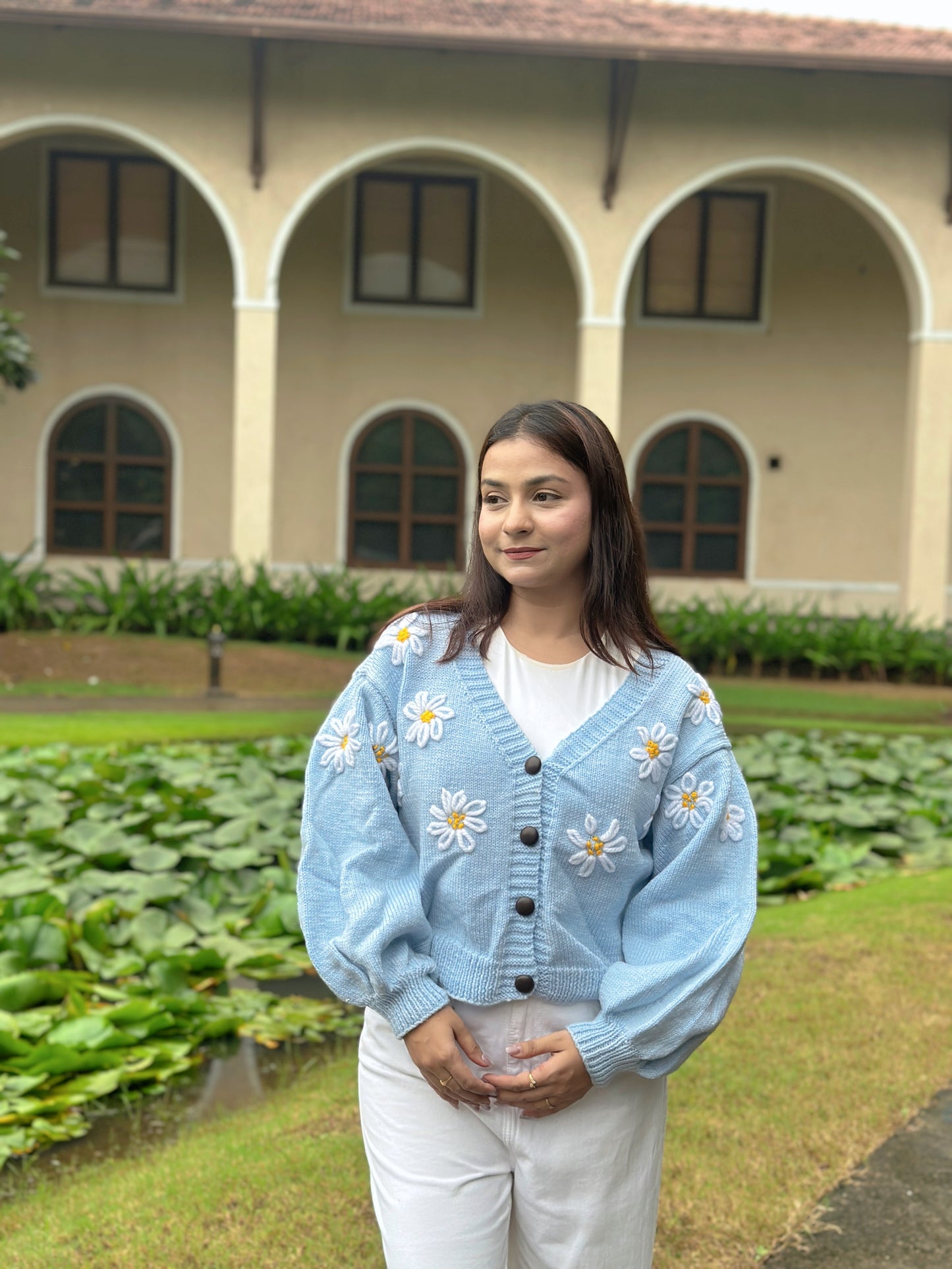 Blue Cozy Cuddle Handmade Cardigan