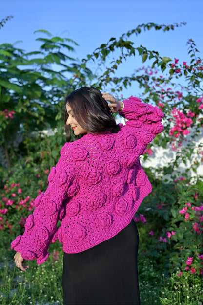 Bougainvillea Rose Cardigan