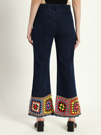 Granny Square Crochet Jeans