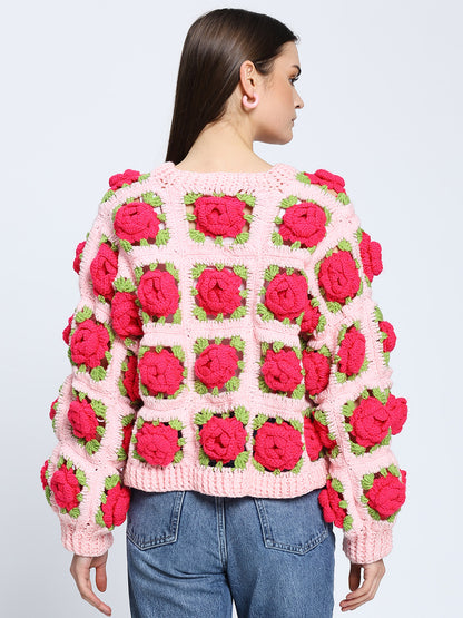 Baby Señorita Rose Bouquet Cardigan