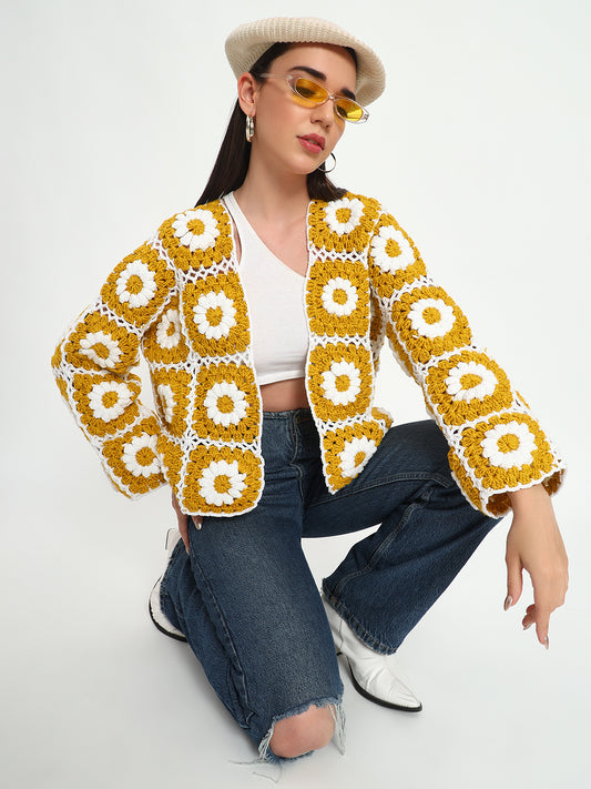 Pookie Daisy Mustard Cardigan