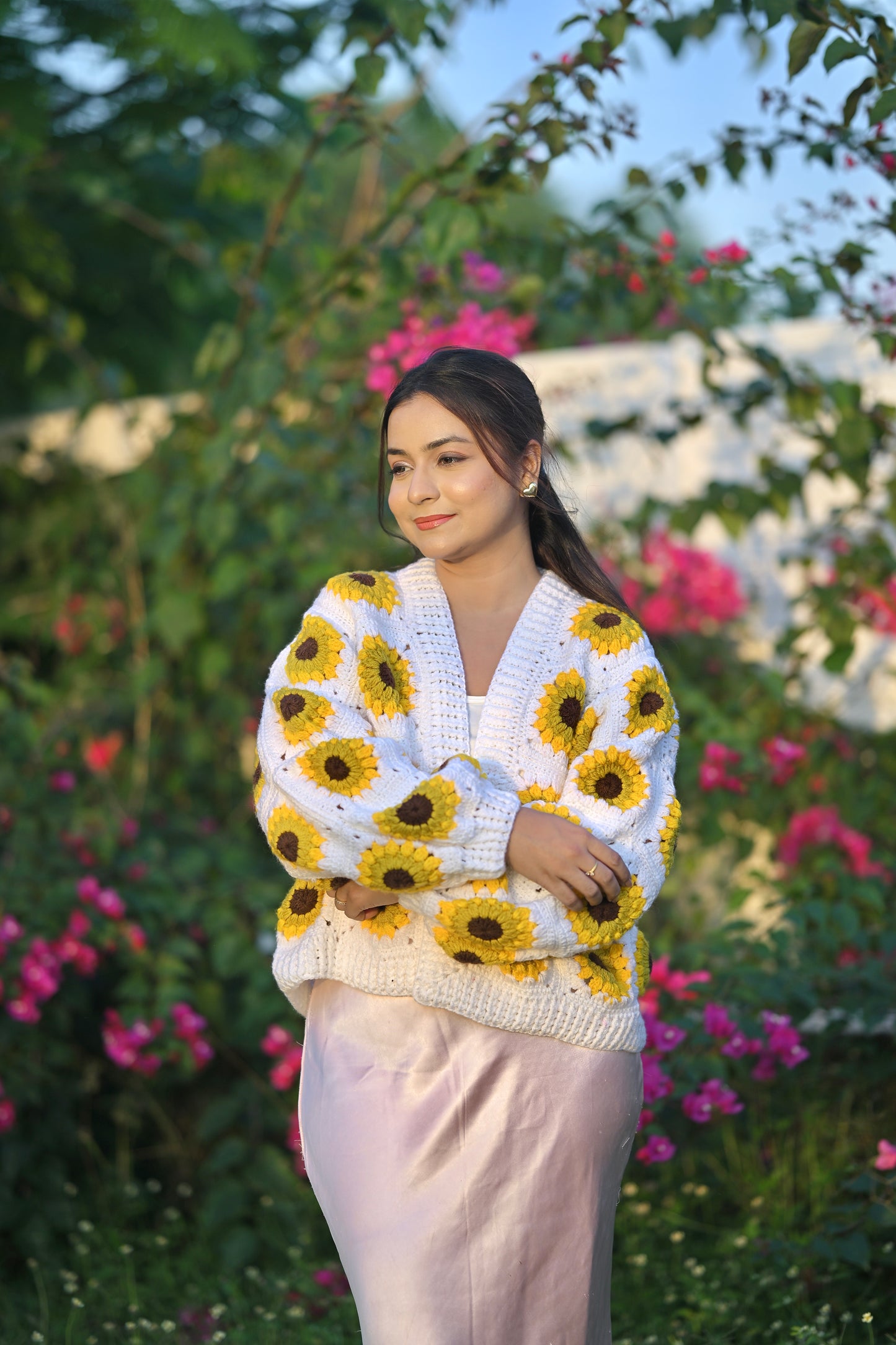 White Picnic Granny Cardigan