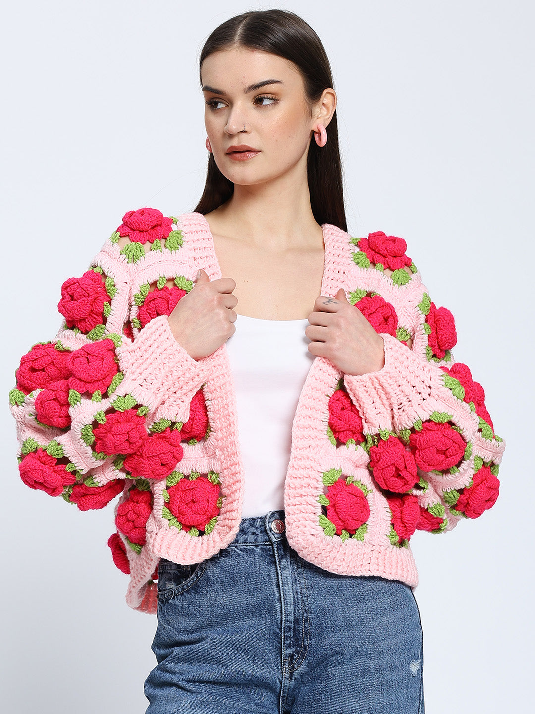 Baby Señorita Rose Bouquet Cardigan