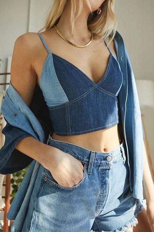 Denim Busting Top