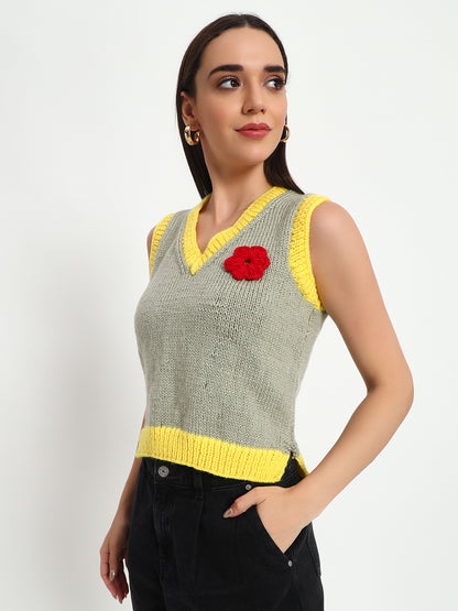 Tara Grey Yellow Vest