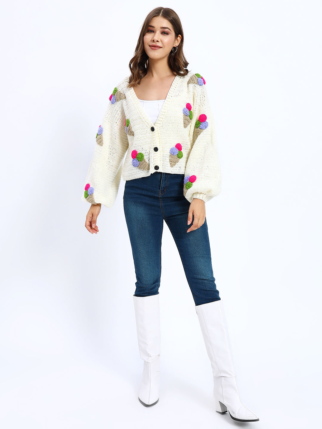 Icecream Beige Cardigan