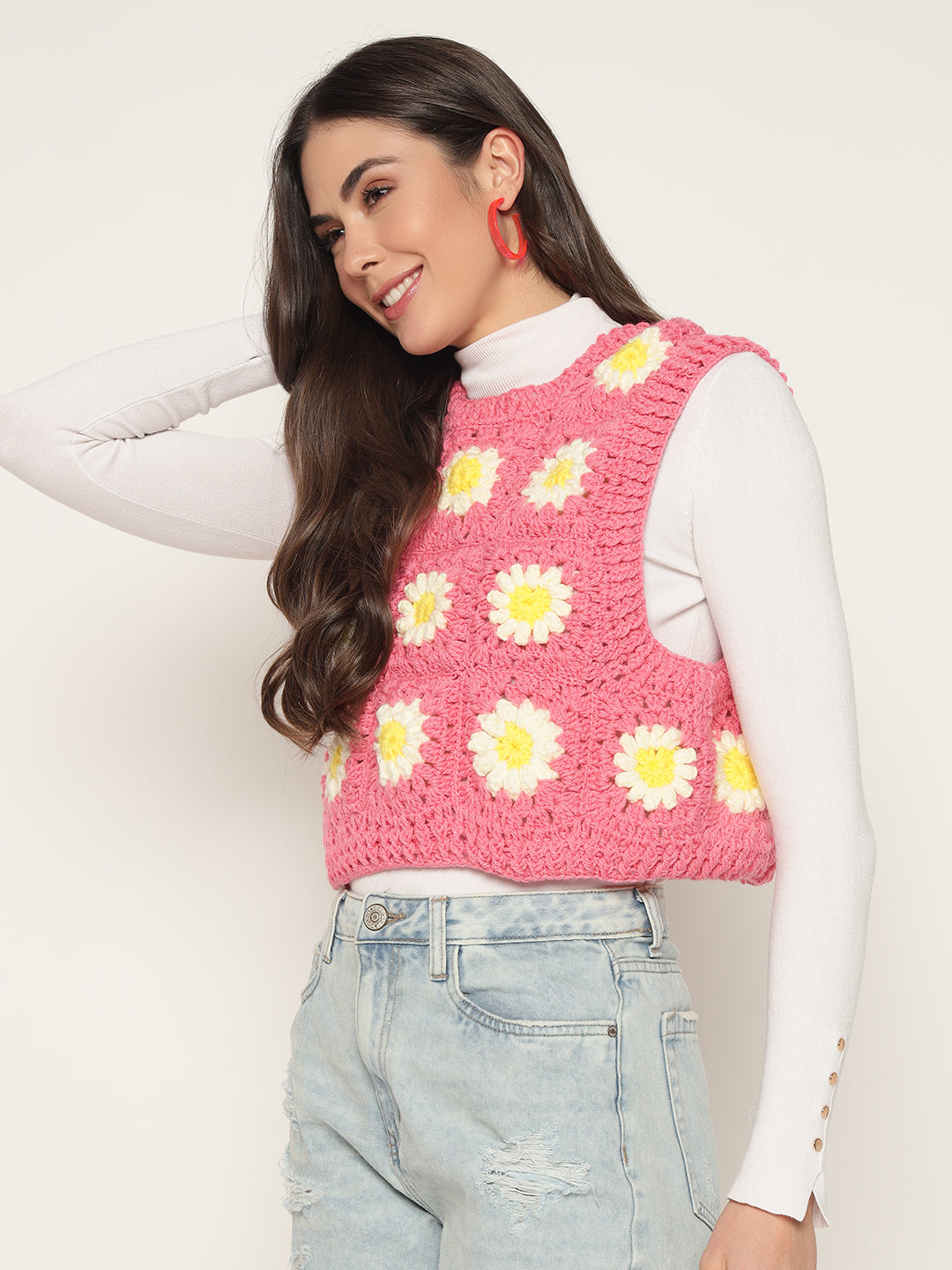 Bubblegum Daisy Vest