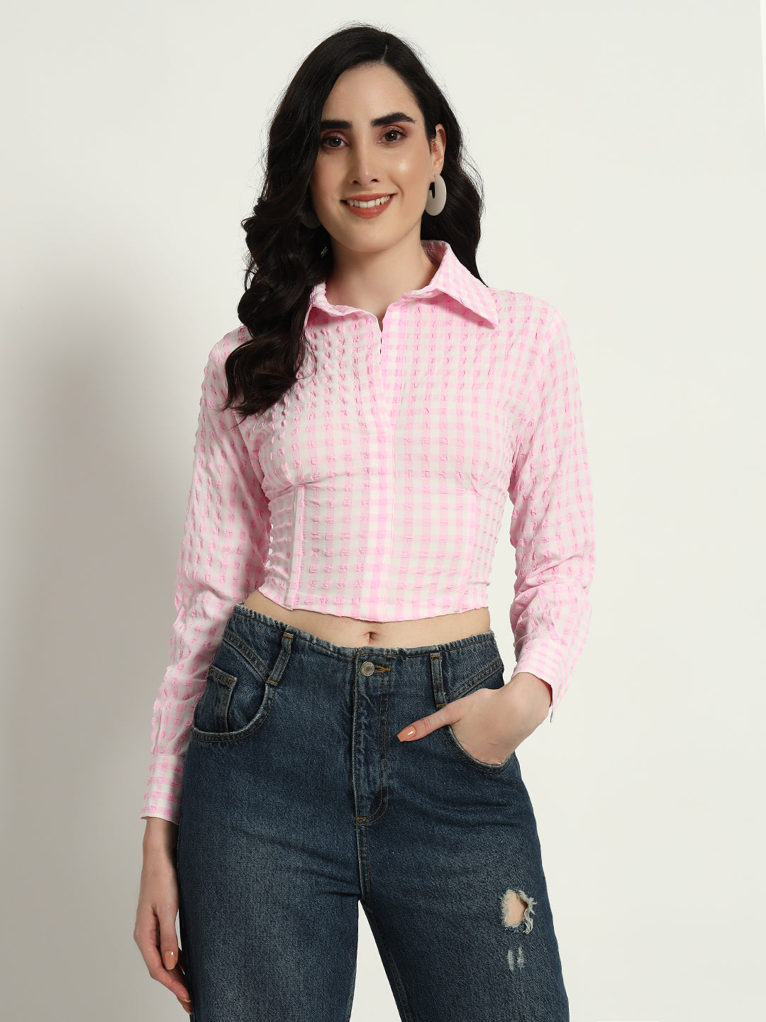 Pink Ghingham Shirt