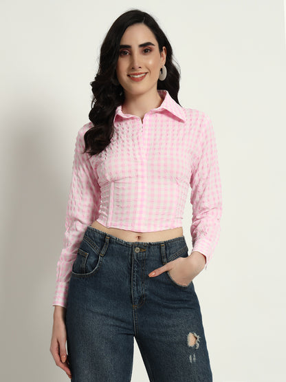 Pink Ghingham Shirt