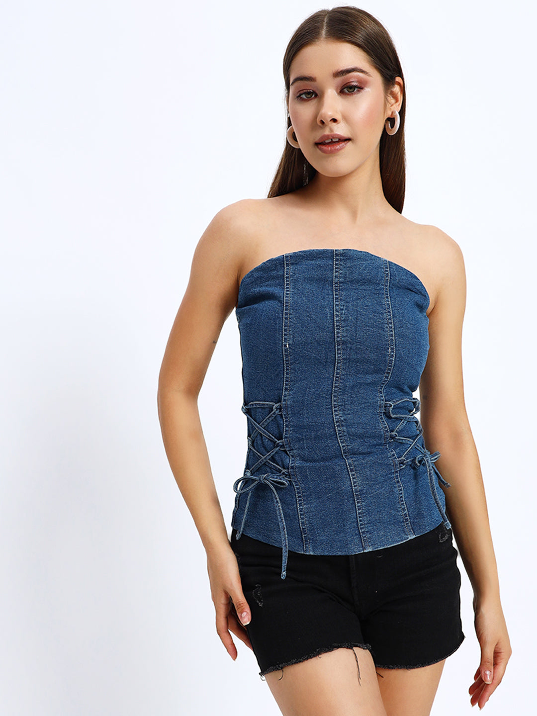 Denim Tube Knot Top