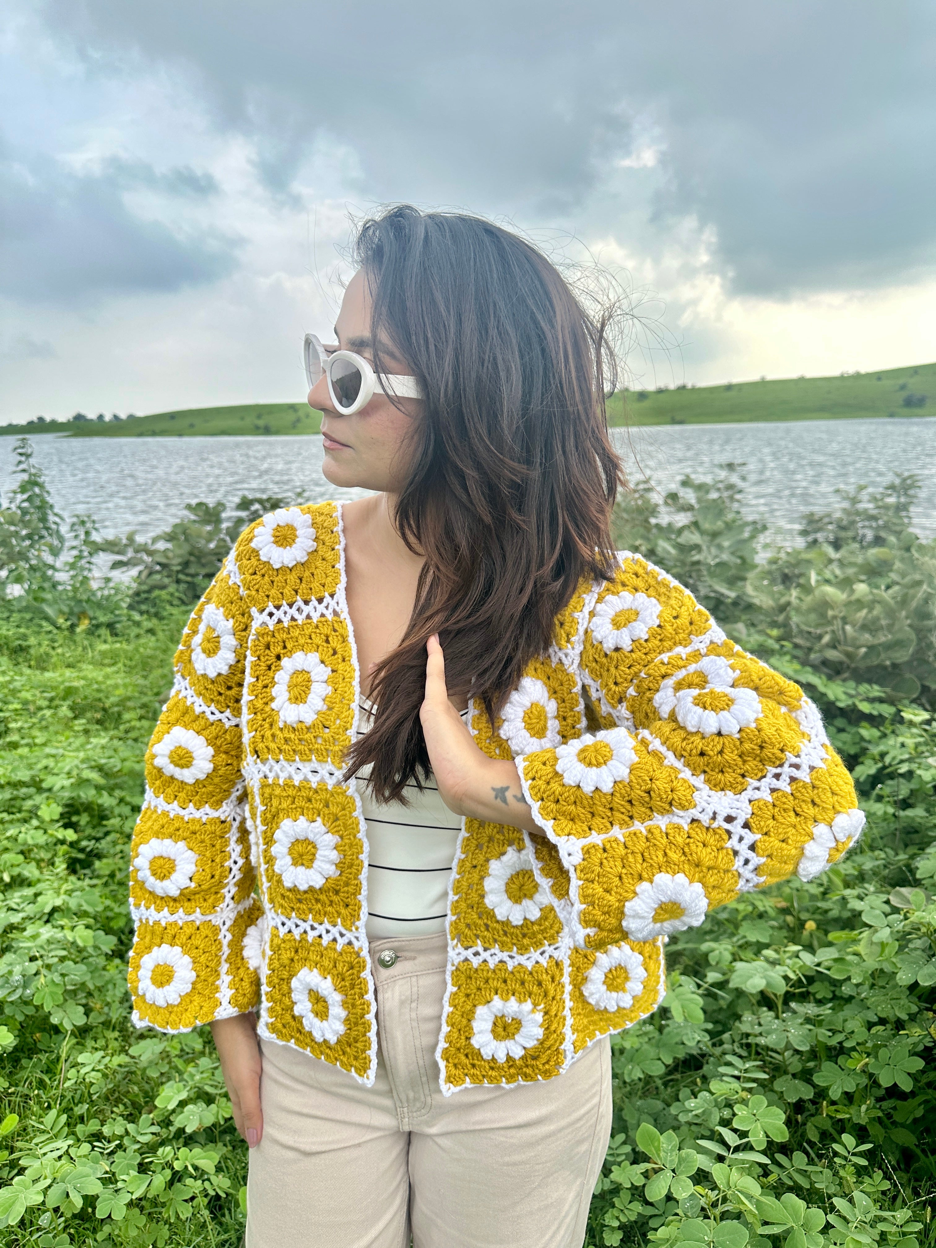 Pookie Daisy Mustard Cardigan