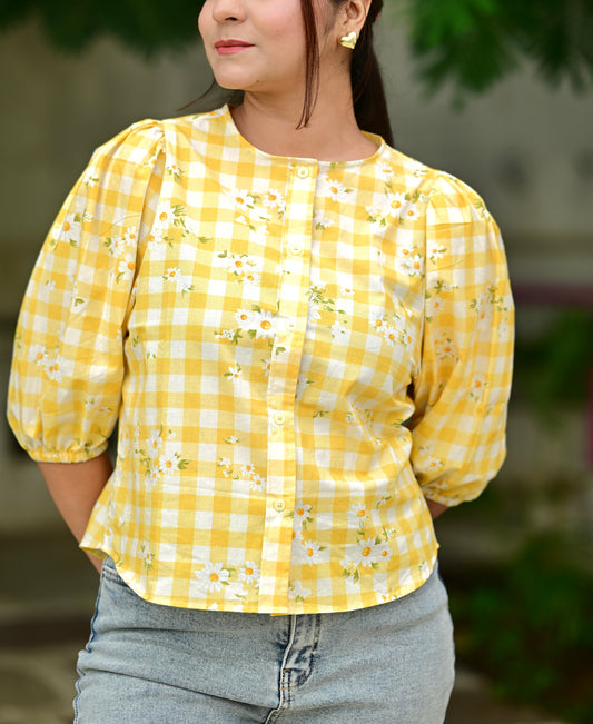 Mango gingham top