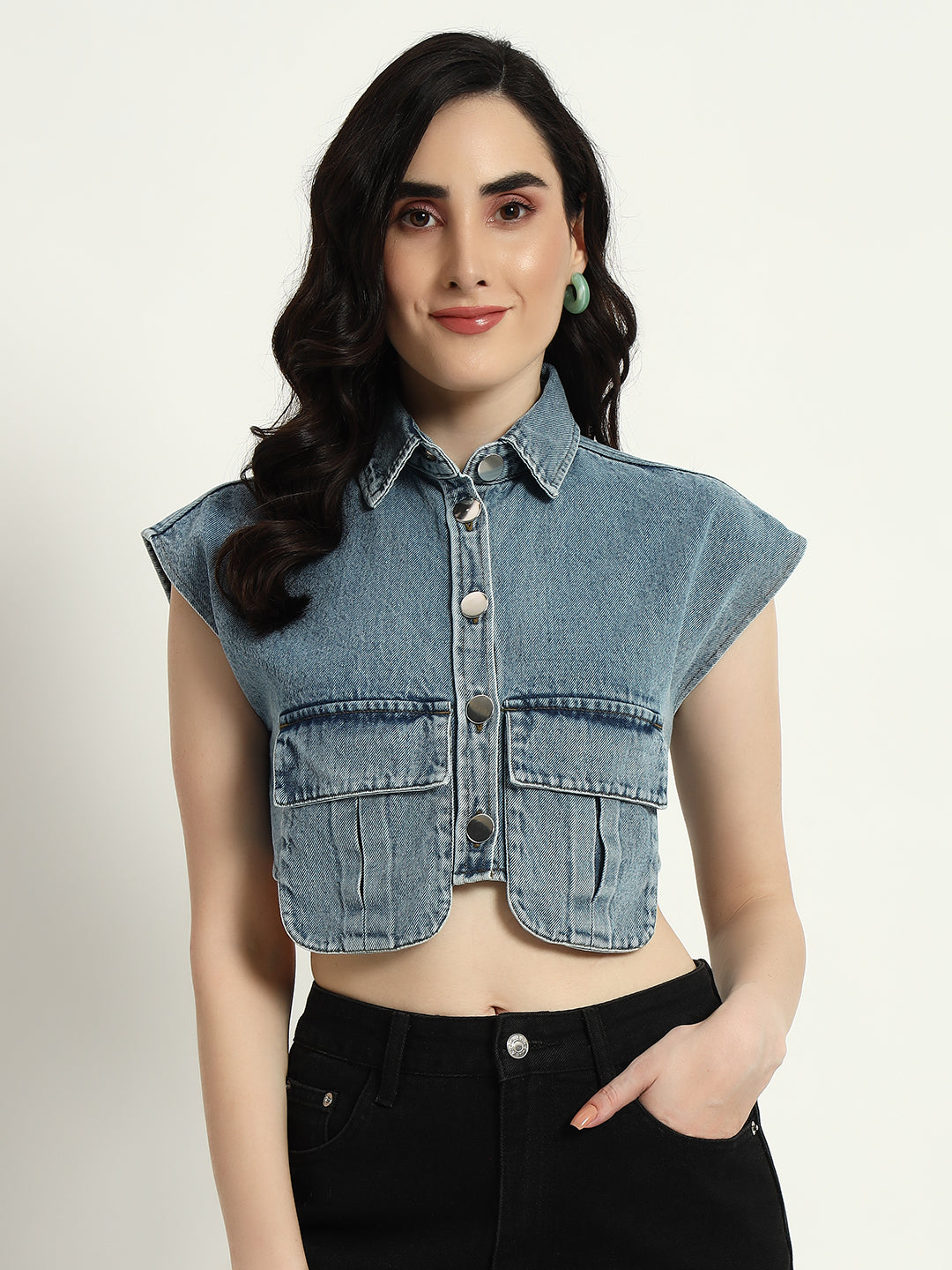 Pocket Denim Top