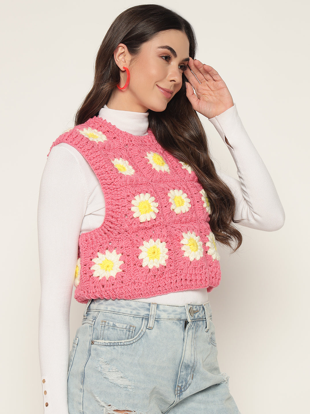 Bubblegum Daisy Vest