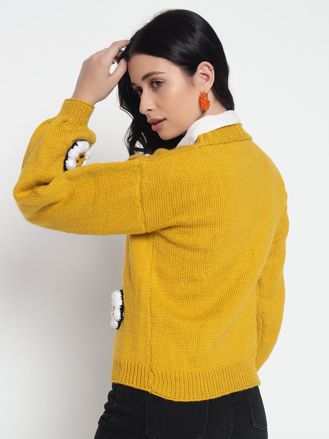 Smiley Mustard Cardigan