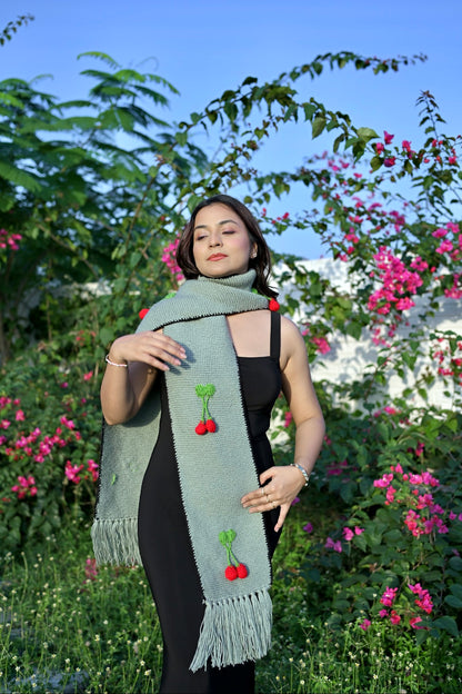 Hanging Cherry grey Scarf