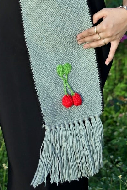 Hanging Cherry Grey Scarf