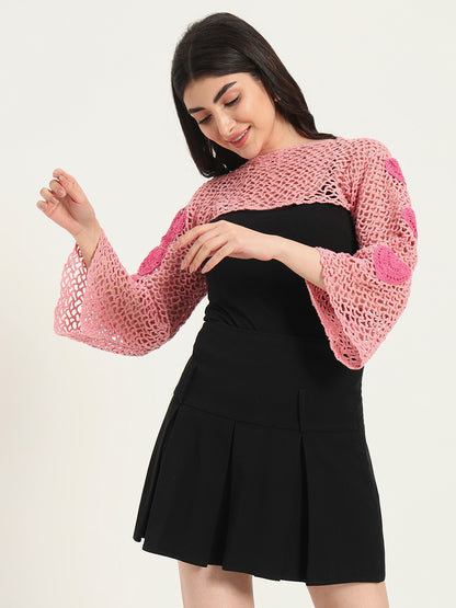 Rosebud H-Mesh Handmade Top - Pink