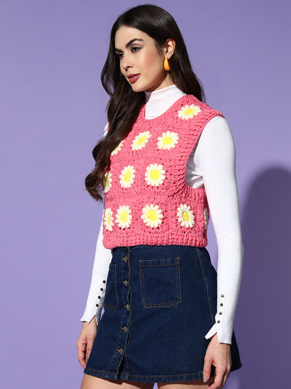 Bubblegum Daisy Vest