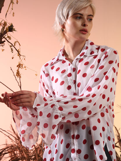 Polka Shirt - WhiteRed